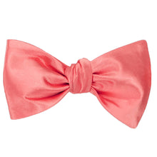 Load image into Gallery viewer, Coral self-tie bow tie, tied