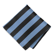 Load image into Gallery viewer, Cornflower and Black Striped Pocket Square  Edit alt text