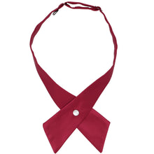 Load image into Gallery viewer, Crimson red crossover tie with ends pointing down