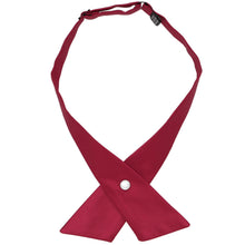 Load image into Gallery viewer, Crimson red crossover tie with a  pearl snap closure