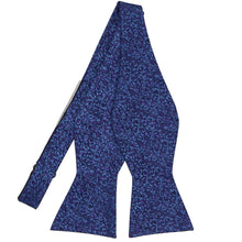 Load image into Gallery viewer, An untied dark purple and dark blue pebble pattern self-tie bow tie