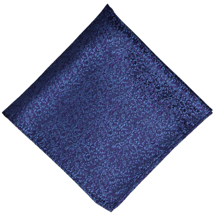 A dark blue and purple pebble pattern pocket square