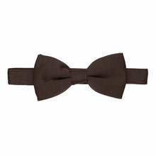 Load image into Gallery viewer, Dark brown band collar bow tie flat