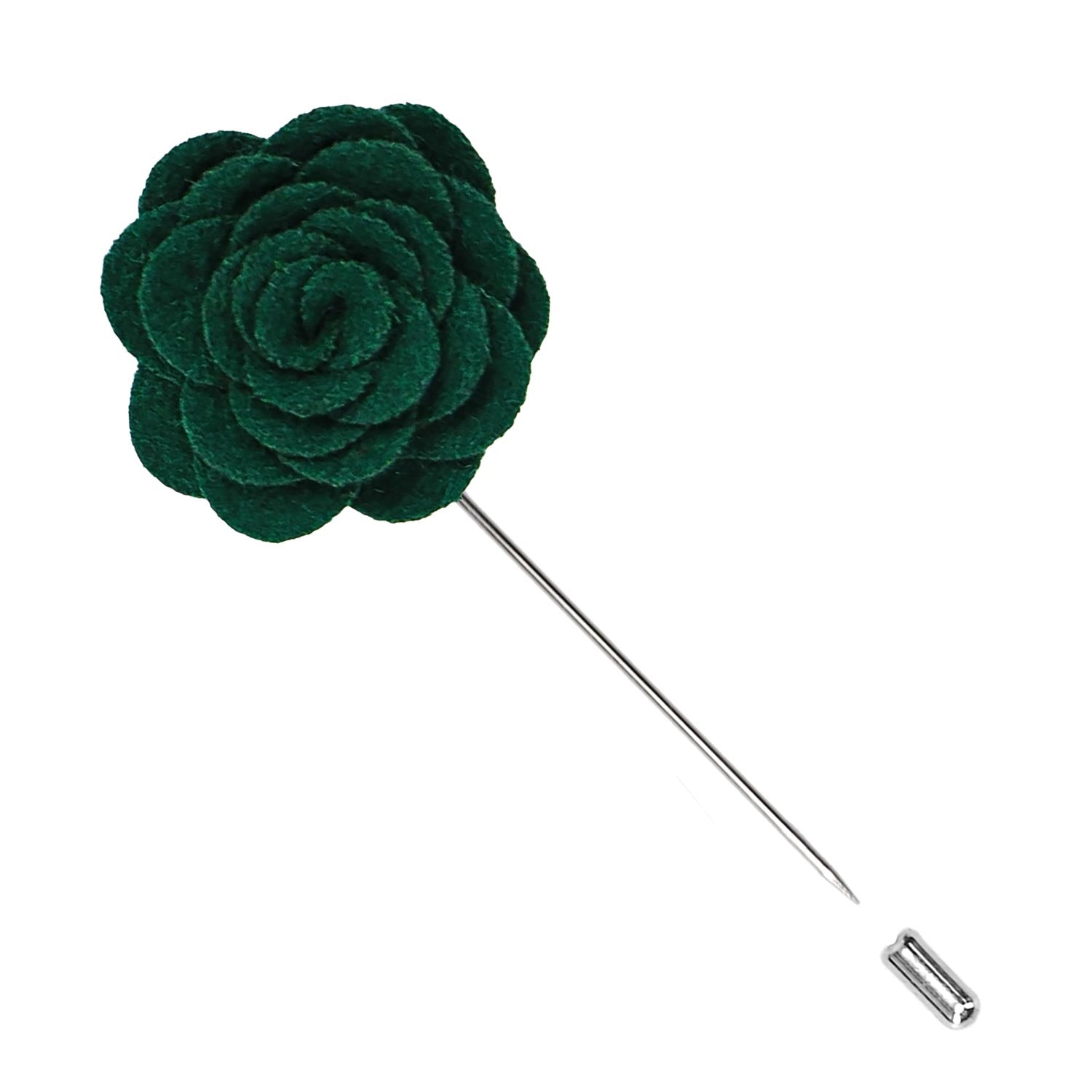 Dark Green Matte Flower Lapel Pin | Shop at TieMart – TieMart, Inc.