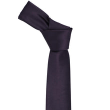 Load image into Gallery viewer, Dark Plum Slim Solid Color Necktie, 2.5" Width