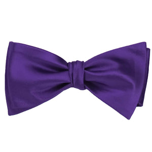 Dark purple self-tie bow tie, tied