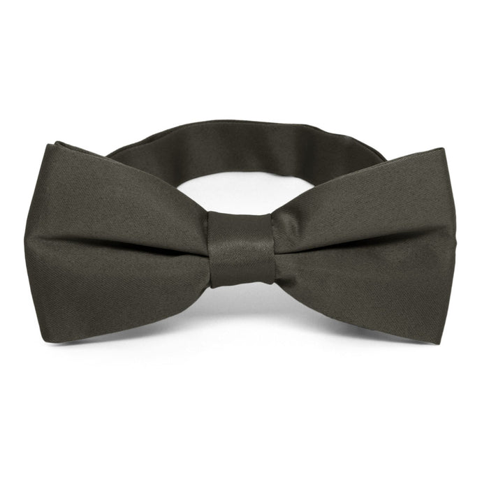A pre-tied band collar bow tie in a dark gray