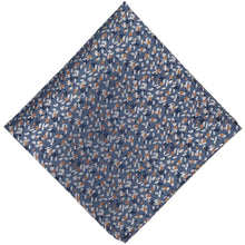 Load image into Gallery viewer, A dusty blue and antique gold grain pattern pocket square