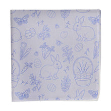 Load image into Gallery viewer, Pocket square with periwinkle Easter-themed pattern on a white background