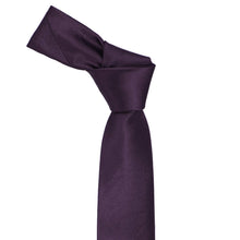 Load image into Gallery viewer, Eggplant Purple Slim Solid Color Necktie, 2.5" Width