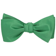 Load image into Gallery viewer, Emerald green self-tie bow tie, tied
