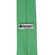 Load image into Gallery viewer, The tag on the back of an emerald green staff tie.
