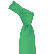 Load image into Gallery viewer, Green tied necktie to show the knot.