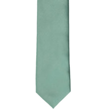 Load image into Gallery viewer, The front of a eucalyptus slim tie, laid flat