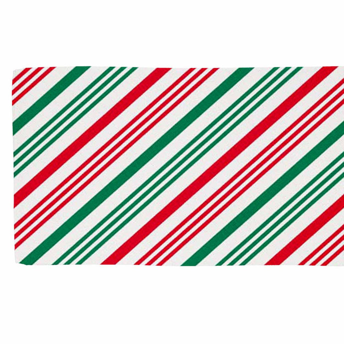 Candy cane striped pattern scarf in red, green, and white