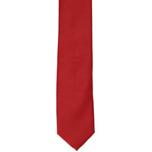 Load image into Gallery viewer, The front of a festive red skinny tie