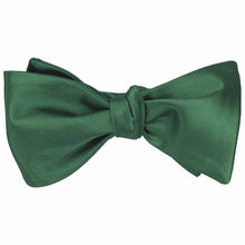Load image into Gallery viewer, Forest green self-tie bow tie, tied