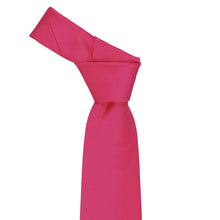 Load image into Gallery viewer, Knot on a fuchsia solid staff tie