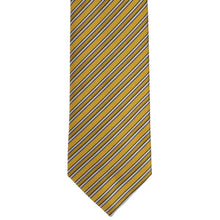 Load image into Gallery viewer, Gold striped tie on a white background