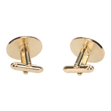 Load image into Gallery viewer, Back view of gold cufflinks