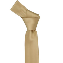Load image into Gallery viewer, Golden champagne skinny necktie, knotted