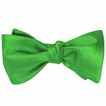 Load image into Gallery viewer, Grass green self-tie bow tie, tied
