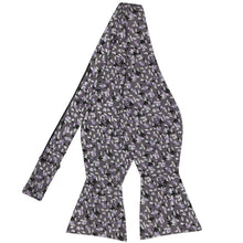 Load image into Gallery viewer, Dark purple and gray grain pattern self-tie bow tie
