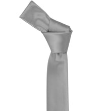 Load image into Gallery viewer, A gray skinny tie knot