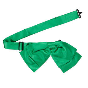 A green floppy bow tie with the adjustable band collar