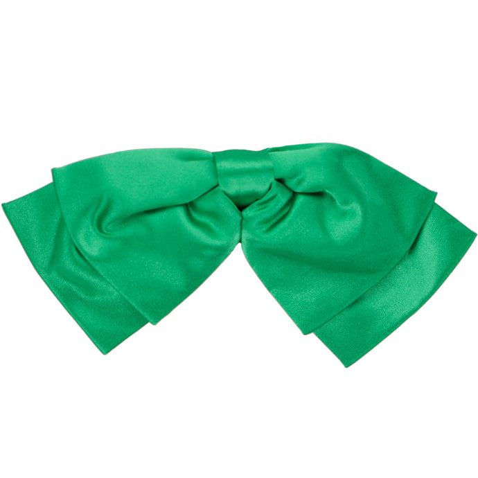 A solid green floppy bow tie