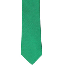 Load image into Gallery viewer, The front of a green slim tie with a tone-on-tone herringbone pattern