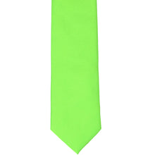 Load image into Gallery viewer, A hot lime green solid tie, laid out flat