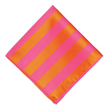Load image into Gallery viewer, A pocket square in hot pink and orange