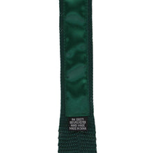 Load image into Gallery viewer, Satin collar on a hunter green tie with a label on a white background
