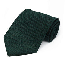 Load image into Gallery viewer, Rolled hunter green knit textured tie on a white background