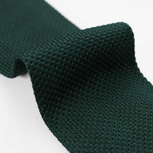 Load image into Gallery viewer, Close-up of a hunter green knitted tie on a white background
