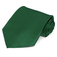Load image into Gallery viewer, A hunter green silk extra long tie