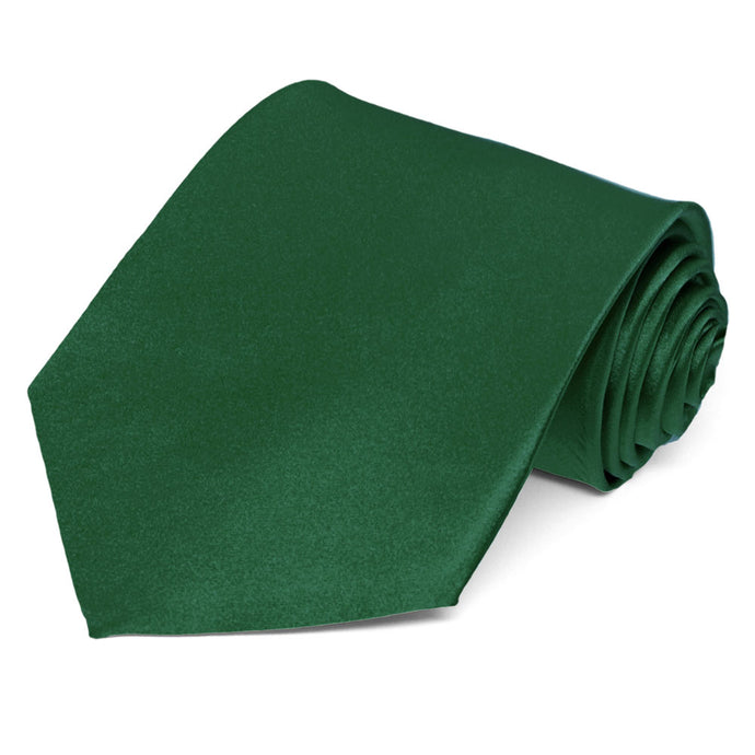 A hunter green silk extra long tie