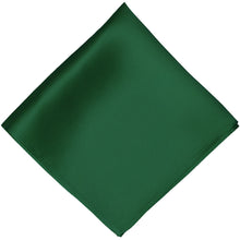 Load image into Gallery viewer, A hunter green silk pocket square, folded into a diamond