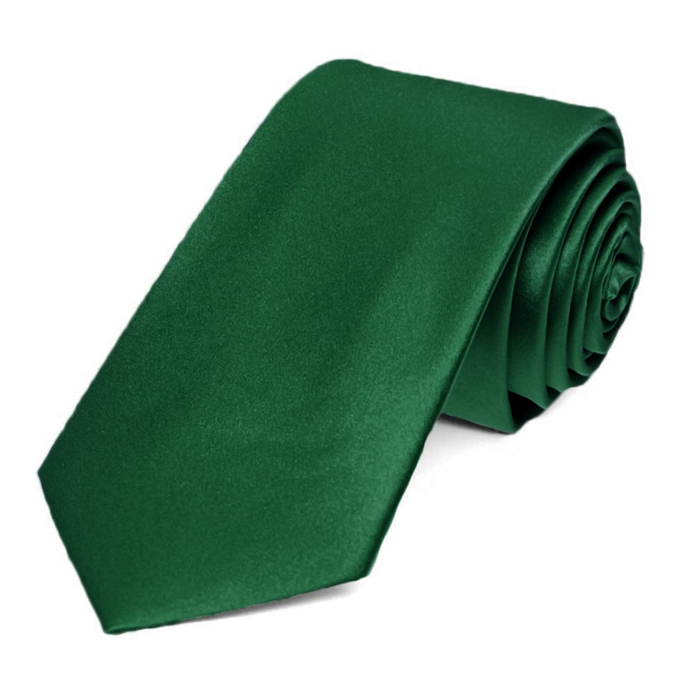 A hunter green silk slim tie