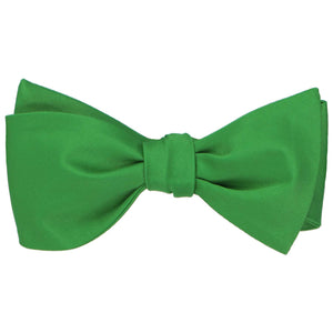 Irish green self-tie bow tie, tied