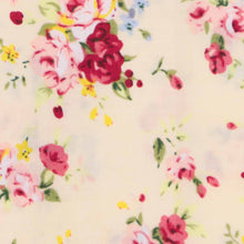 Load image into Gallery viewer, Floral pattern with pink and yellow flowers on an ivory background