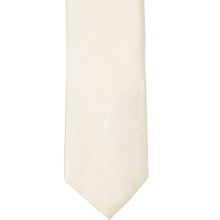 Load image into Gallery viewer, The front of an ivory silk tie, laid out flat