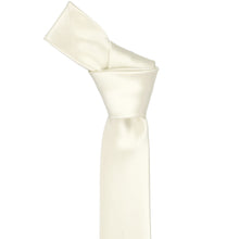 Load image into Gallery viewer, Skinny ivory tie with a knot at the top