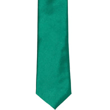 Load image into Gallery viewer, The front of a jade slim tie, laid out flat