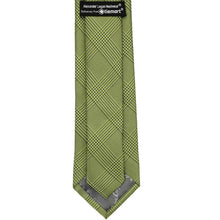 Load image into Gallery viewer, Tag on a wasabi green glen plaid necktie