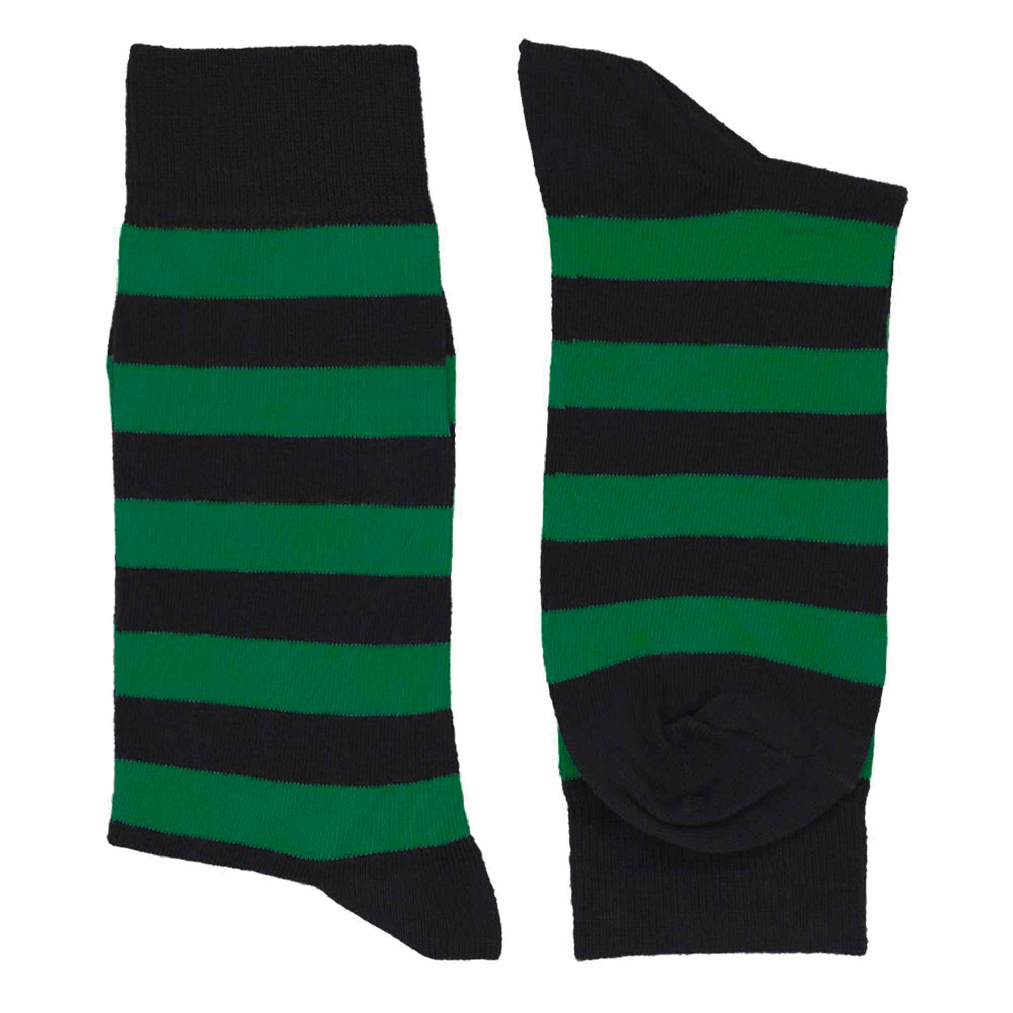 Men's Kelly Green and Black Striped Socks TieMart Men's Kelly Green and Black Striped Socks TieMart