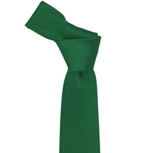 Load image into Gallery viewer, Knot on a kelly green herringbone necktie on a white background