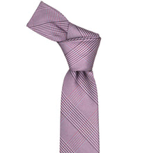 Load image into Gallery viewer, Knot on an English lavender glen plaid necktie