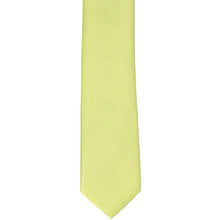 Load image into Gallery viewer, The front of a lemon lime skinny tie, laid flat